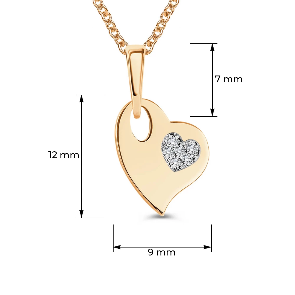 Подвес с бриллиантами из красного золота 585 пробы