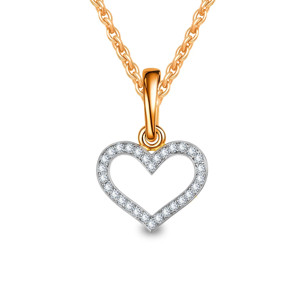 Подвес с бриллиантами из красного золота 585 пробы