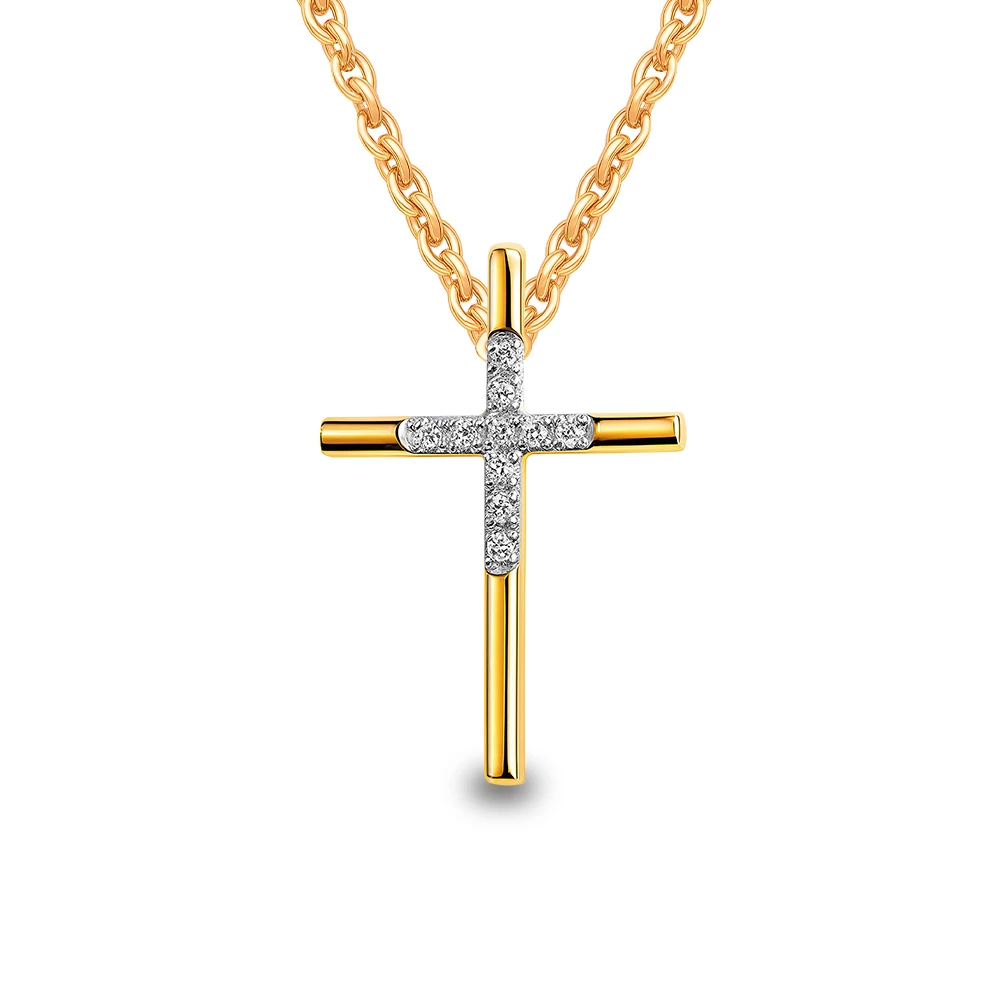 Подвес с бриллиантами из красного золота 585 пробы