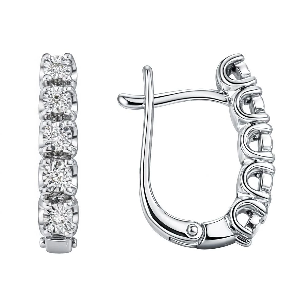 Серьги с бриллиантами из белого золота 585 пробы