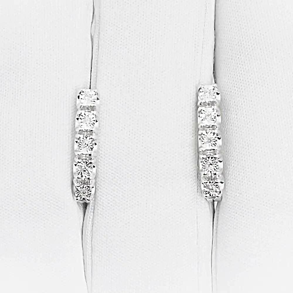 Серьги с бриллиантами из белого золота 585 пробы