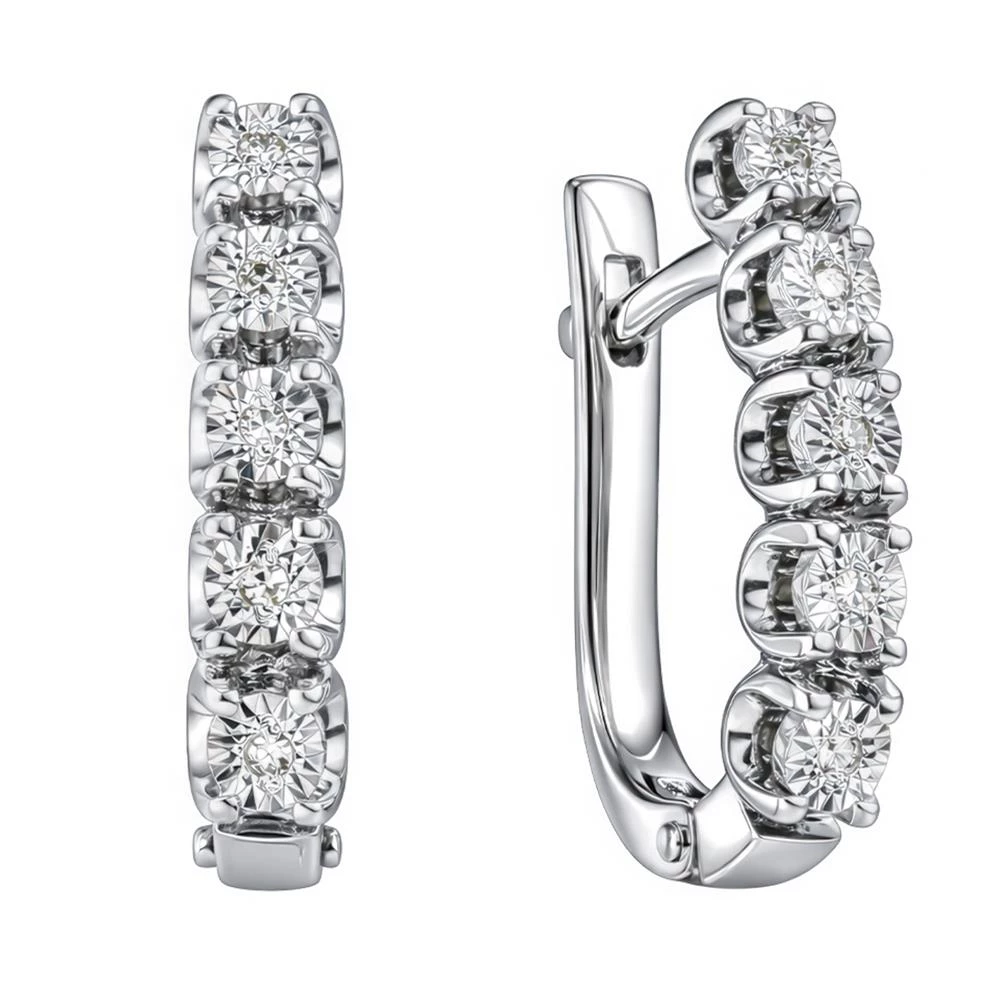 Серьги с бриллиантами из белого золота 585 пробы