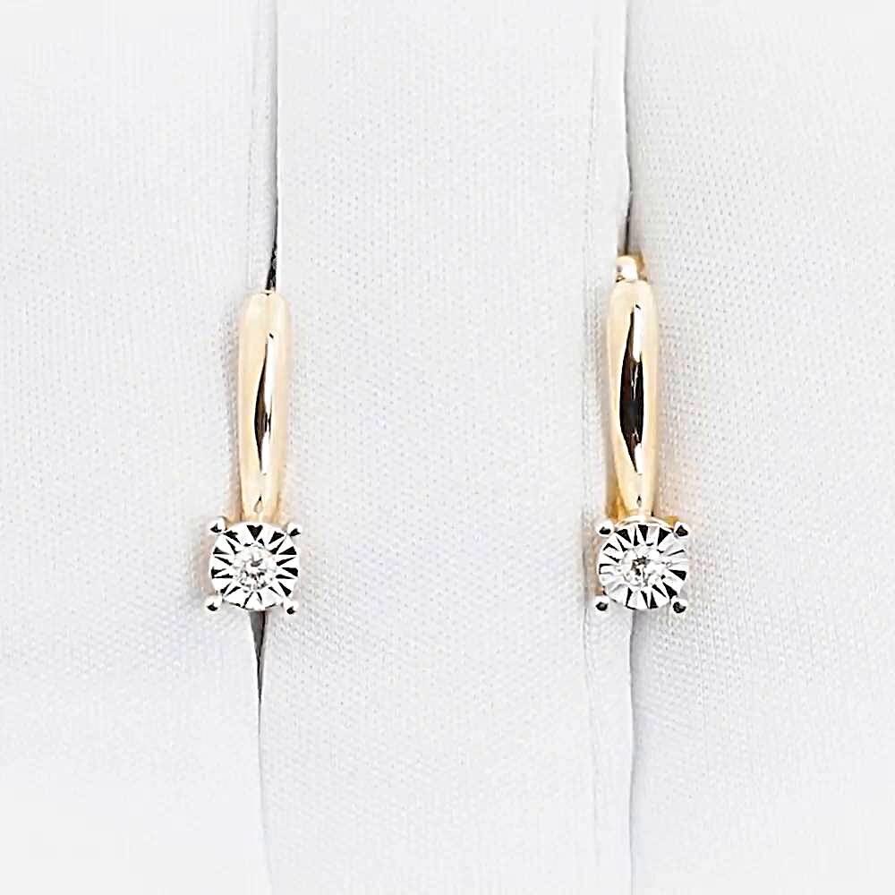 Серьги с бриллиантами из красного золота 585 пробы