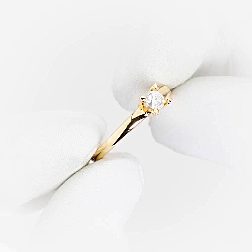 Кольцо с бриллиантом из красного золота 585 пробы 1