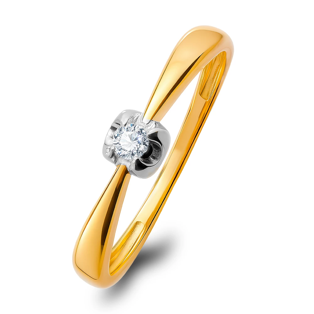 Кольцо с бриллиантом из красного золота 585 пробы Кольцо с бриллиантом из красного золота 585 пробы