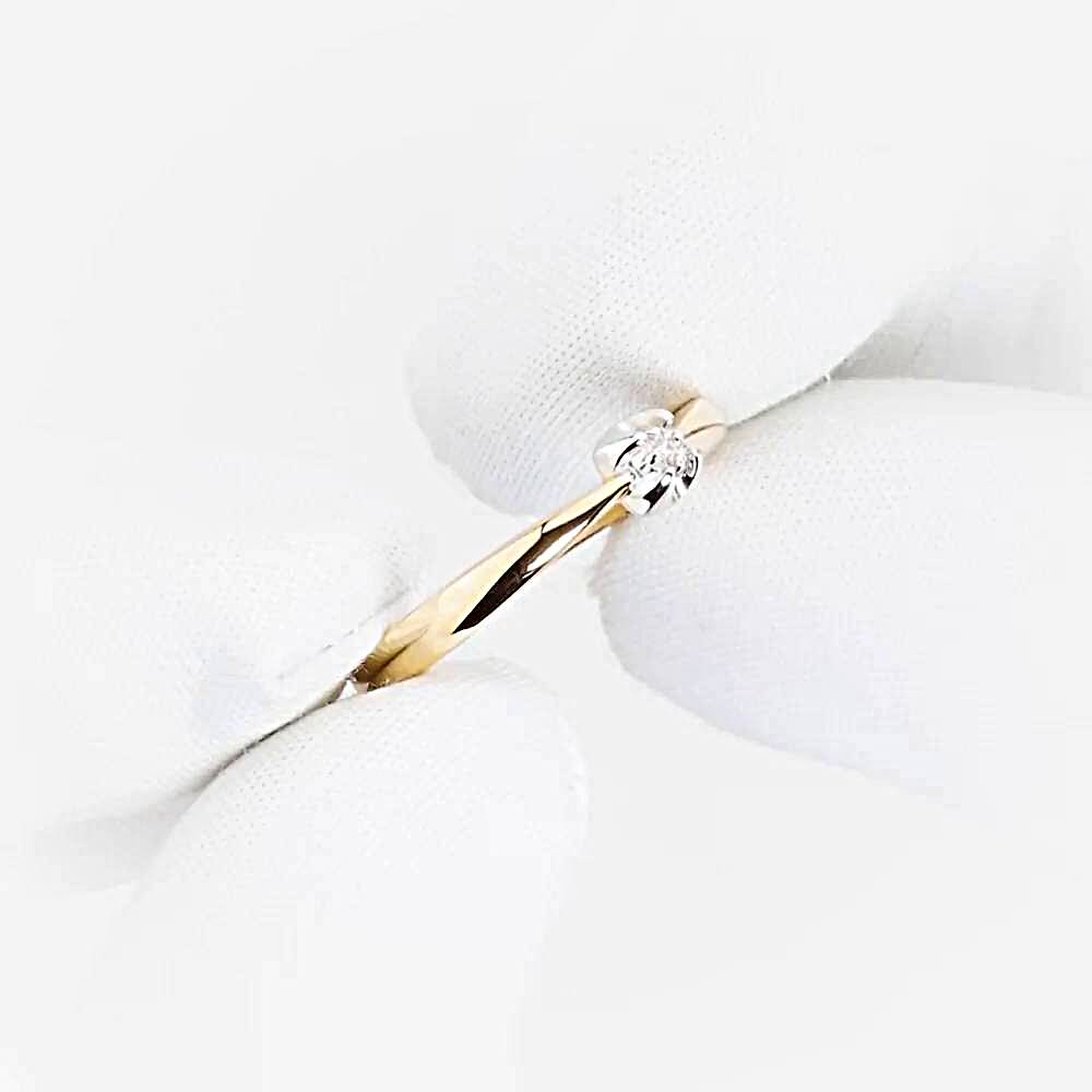 Кольцо с бриллиантом из красного золота 585 пробы 1