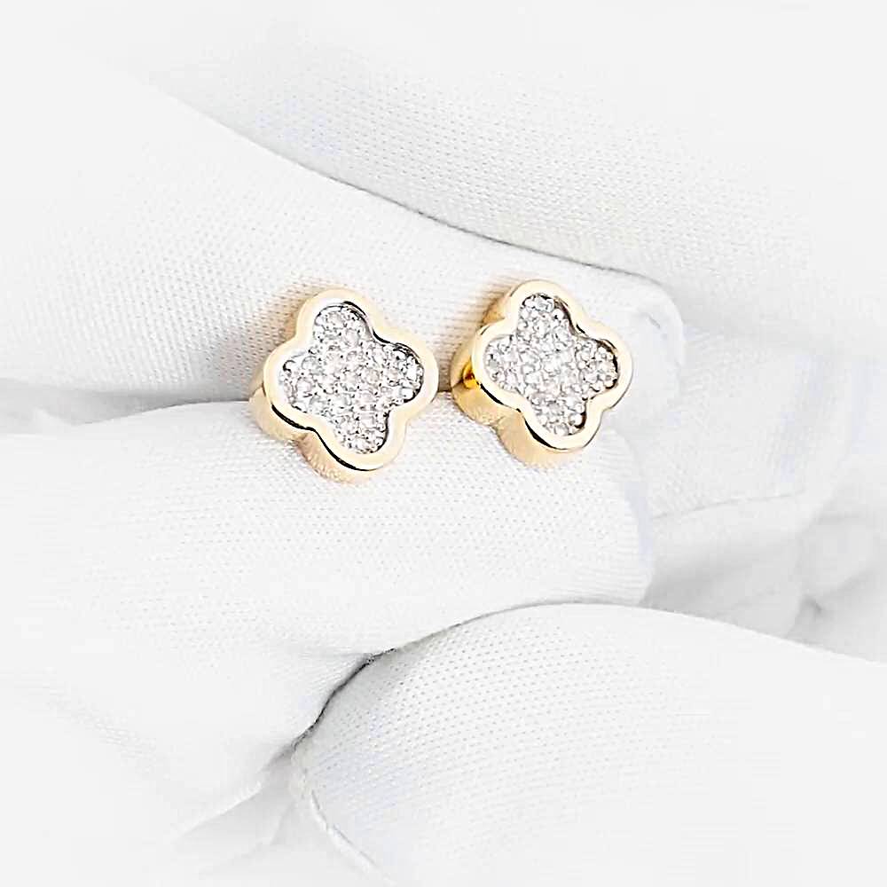 Серьги с бриллиантами из красного золота 585 пробы