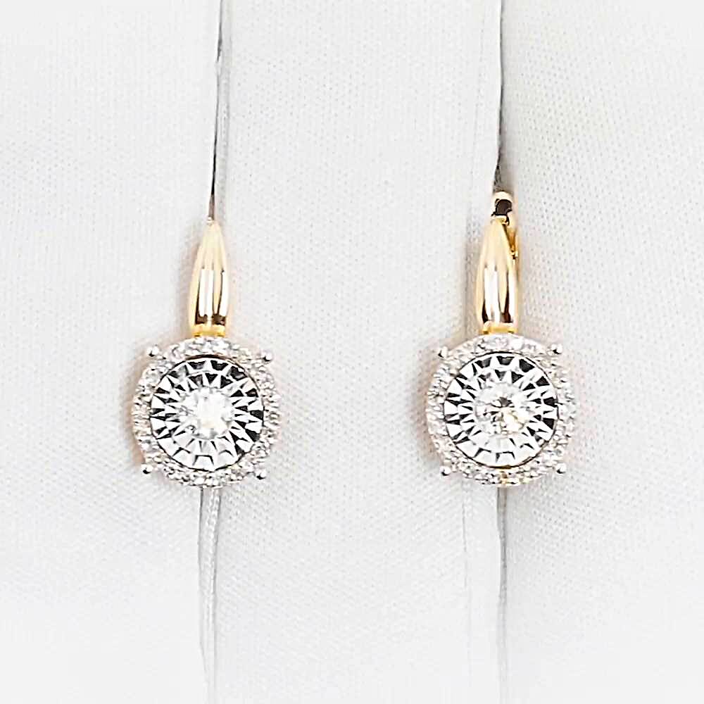 Серьги с бриллиантами из красного золота 585 пробы