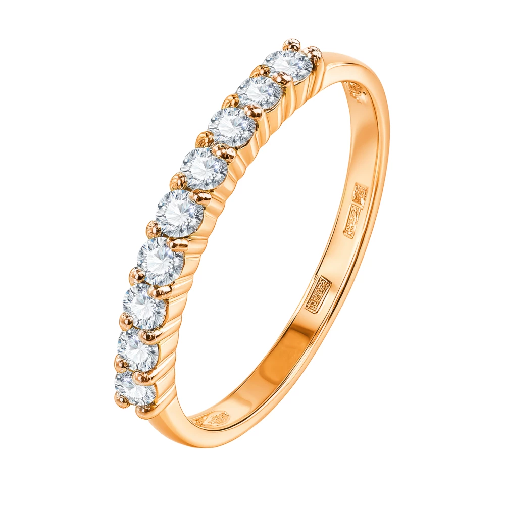 Кольцо с бриллиантами из красного золота 585 пробы Кольцо с бриллиантами из красного золота 585 пробы