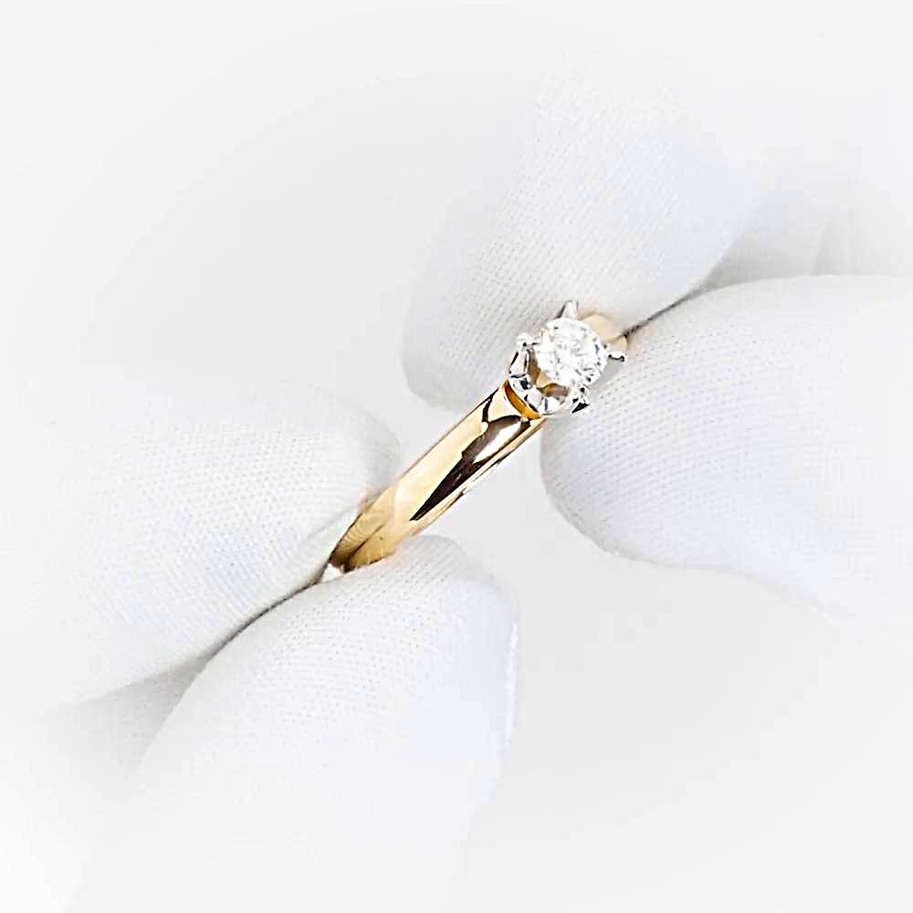 Кольцо с бриллиантом из красного золота 585 пробы 1