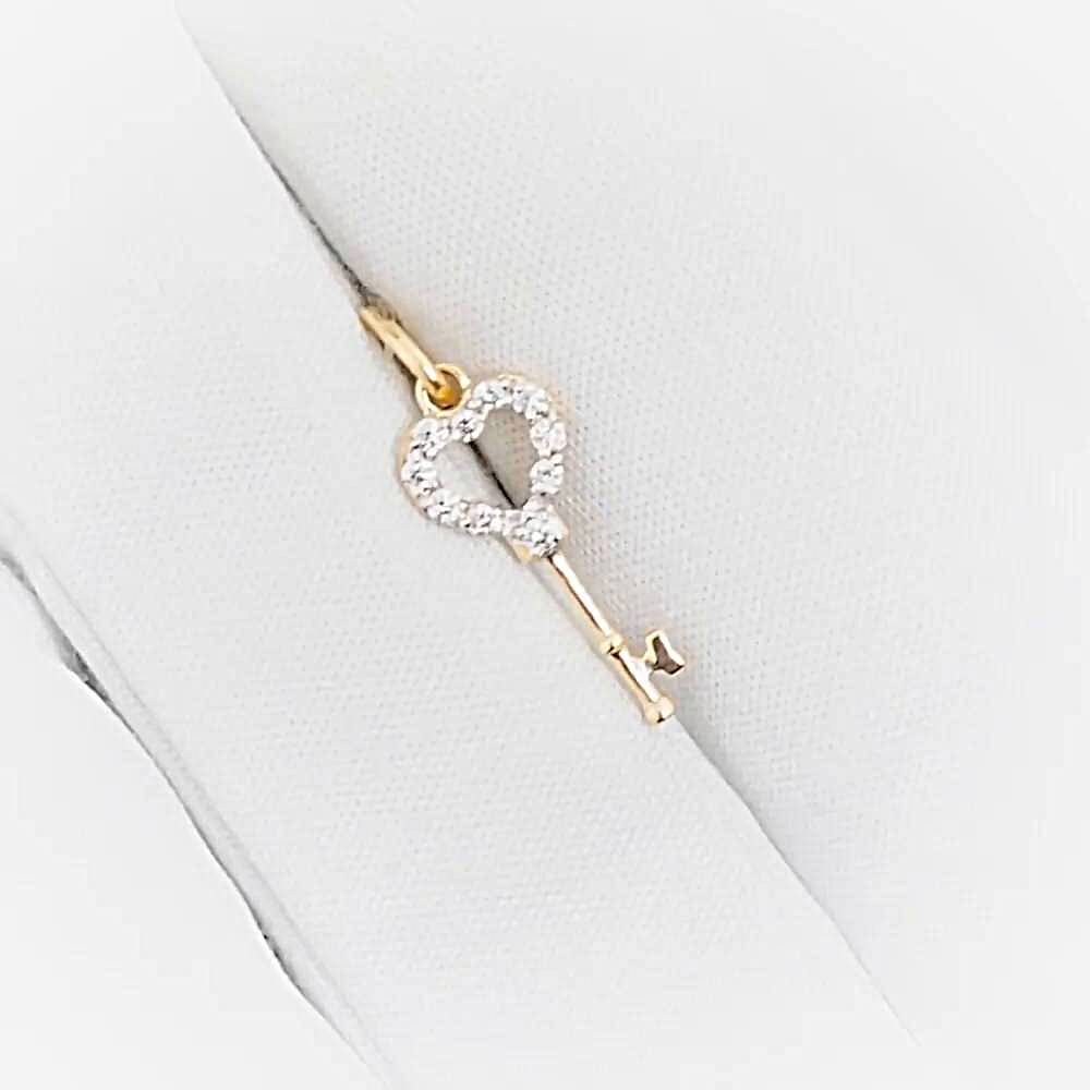 Подвес с бриллиантами из красного золота 585 пробы