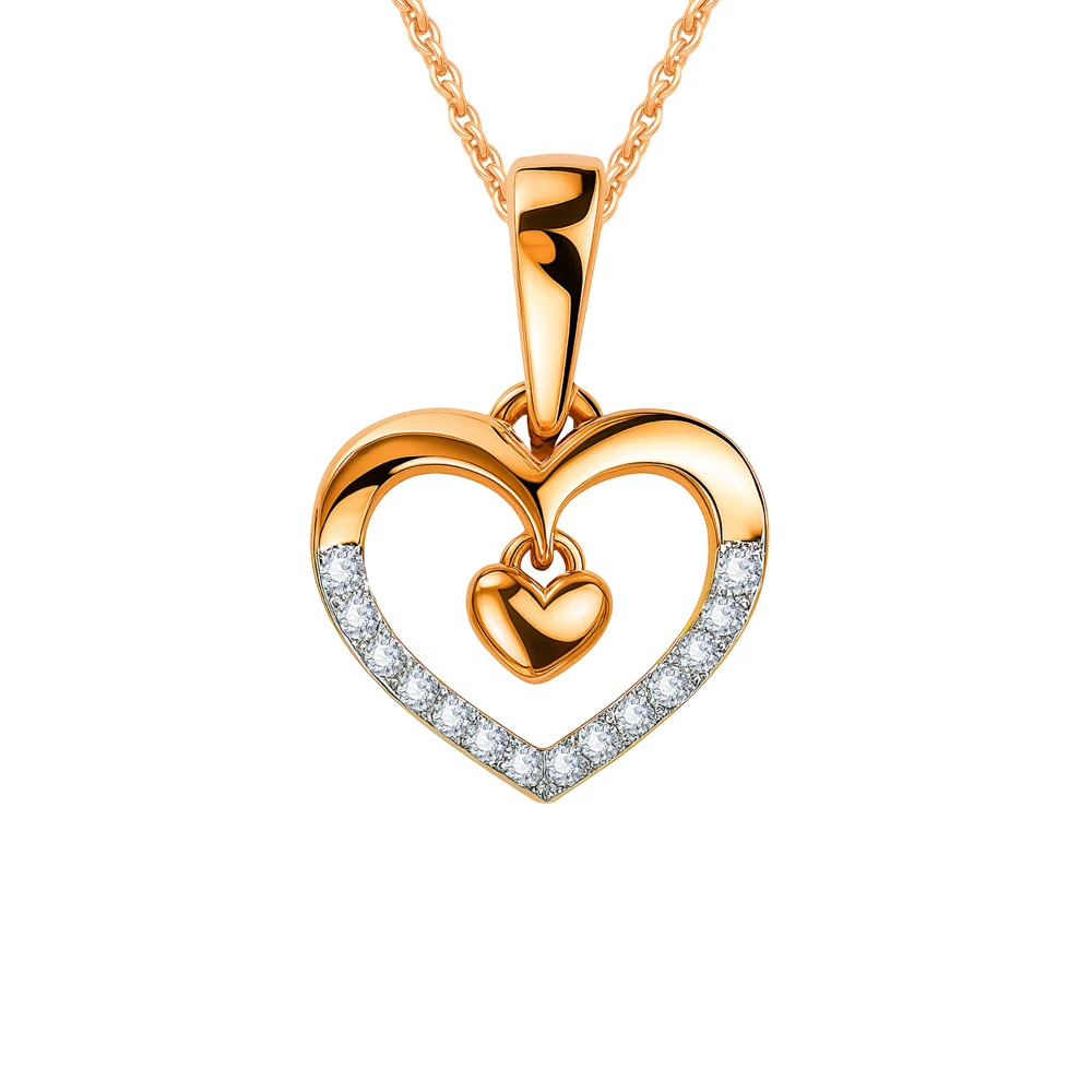 Подвес с бриллиантами из красного золота 375 пробы Подвес с бриллиантами из красного золота 375 пробы