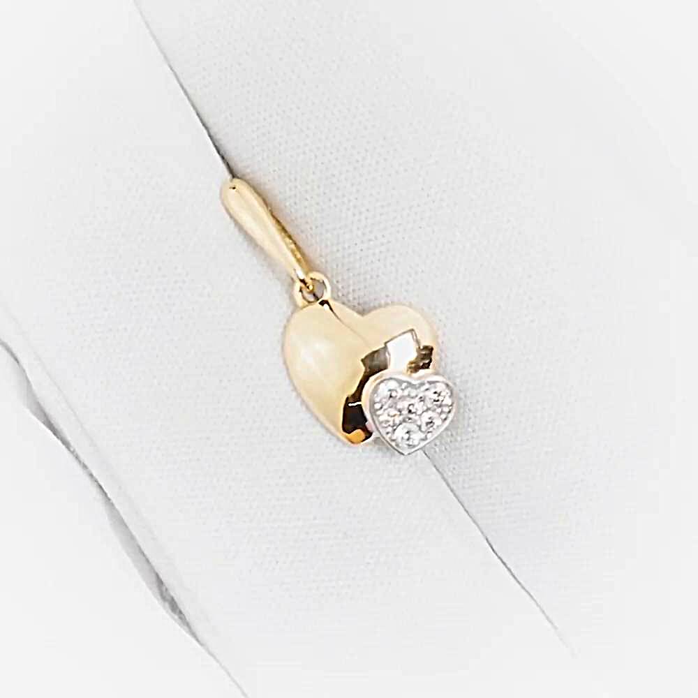 Подвес с бриллиантами из красного золота 585 пробы