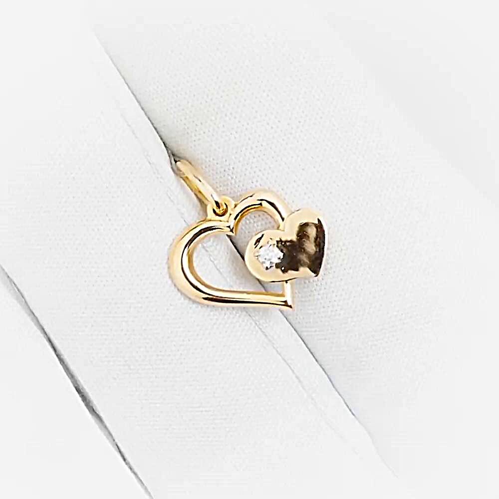 Подвес с бриллиантом из красного золота 585 пробы