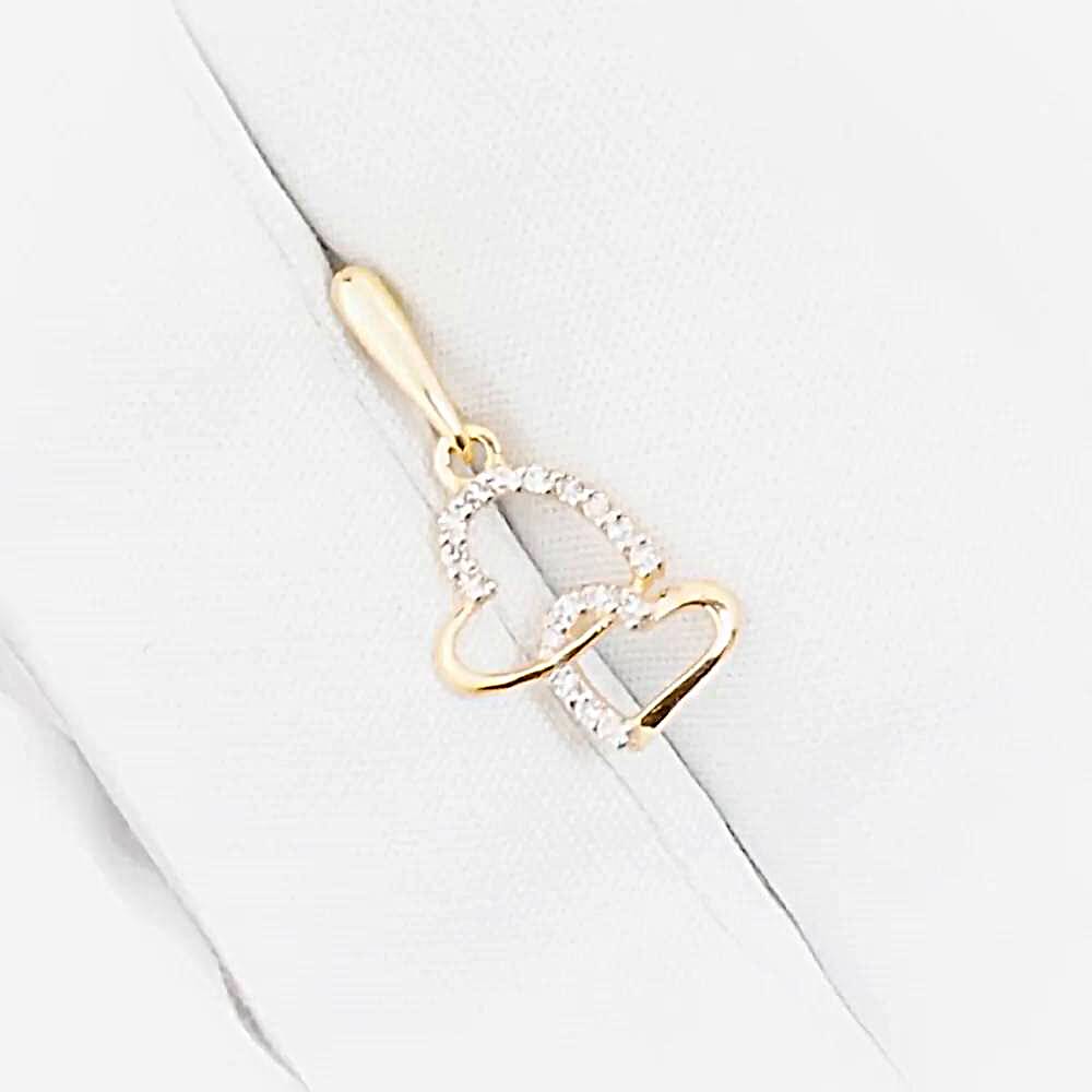 Подвес с бриллиантами из красного золота 585 пробы