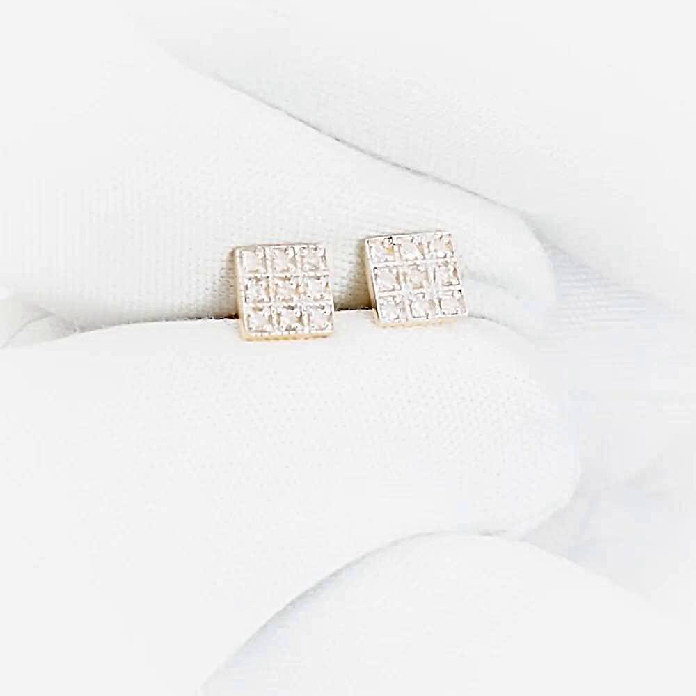 Серьги с бриллиантами из красного золота 585 пробы