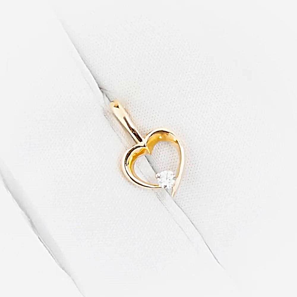 Подвес с бриллиантом из красного золота 585 пробы