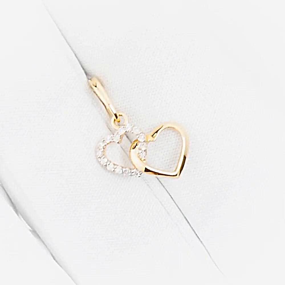 Подвес с бриллиантами из красного золота 585 пробы