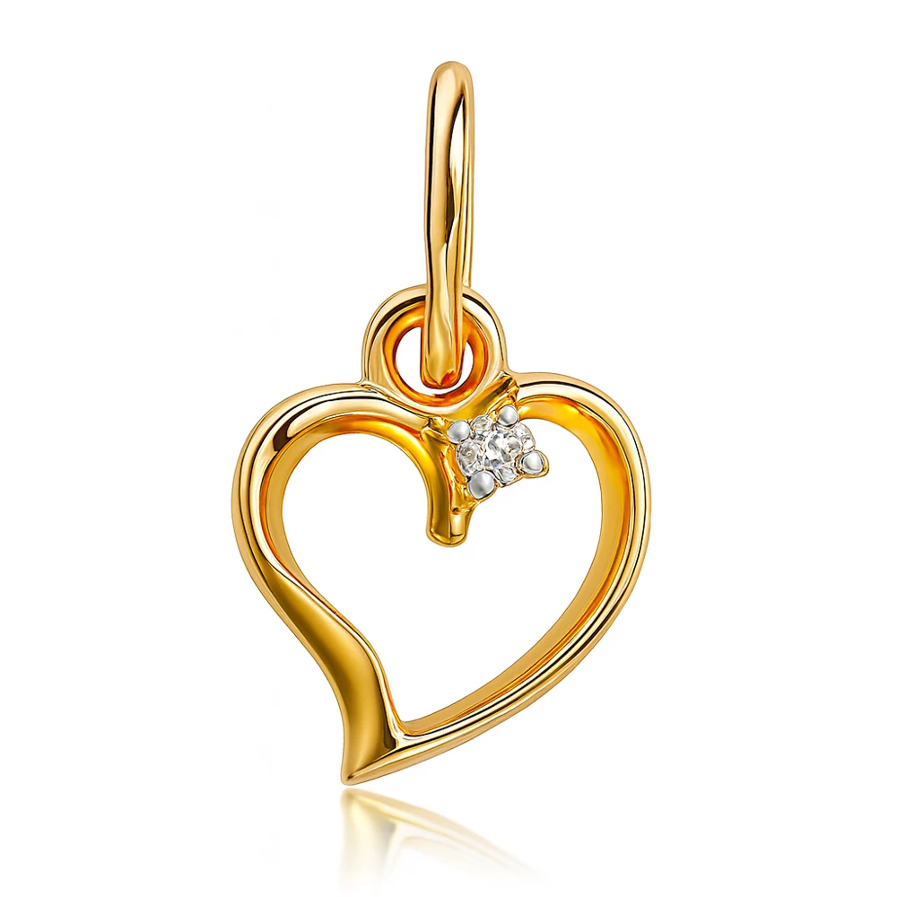 Подвес с бриллиантом из красного золота 375 пробы