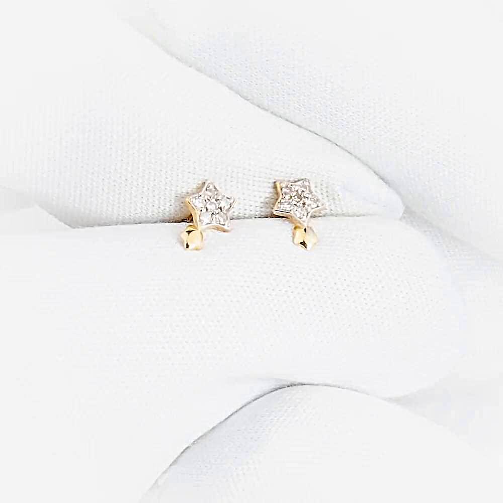 Серьги с бриллиантами из красного золота 375 пробы