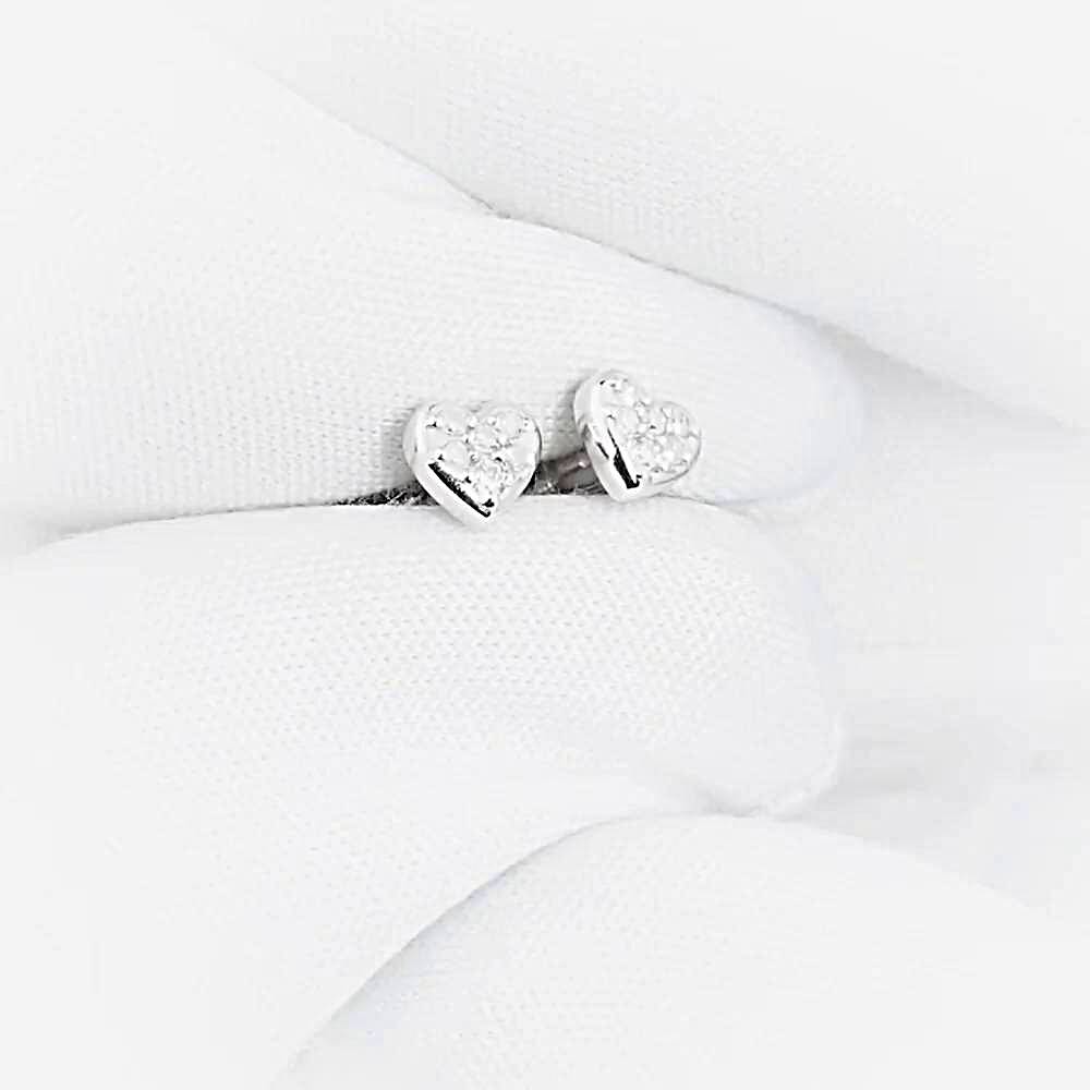 Серьги с бриллиантами из белого золота 585 пробы