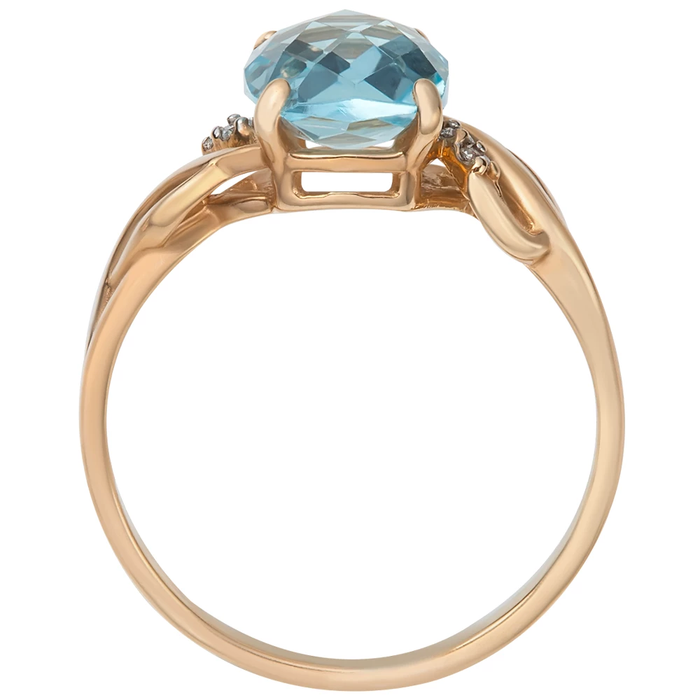 Кольцо с топазом из красного золота 585 пробы 3