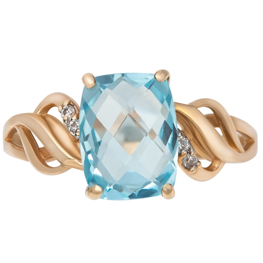 Кольцо с топазом из красного золота 585 пробы 2