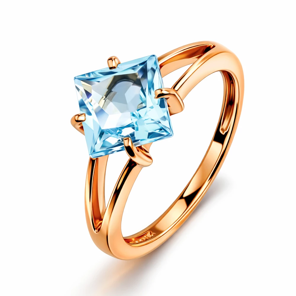 Кольцо с топазом из красного золота 375 пробы Кольцо с топазом из красного золота 375 пробы