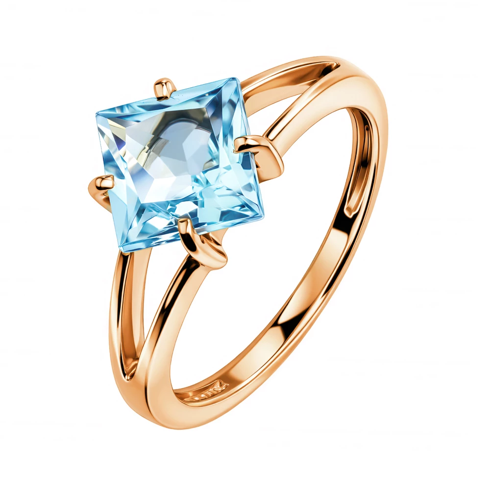 Кольцо с топазом из красного золота 375 пробы