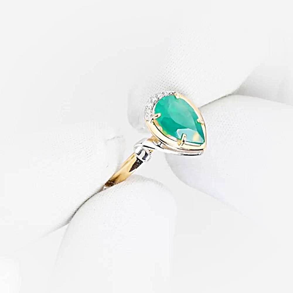 Кольцо с агатами и фианитами из красного золота 585 пробы 1