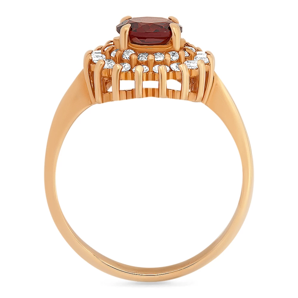 Кольцо с гранатами из красного золота 585 пробы 3