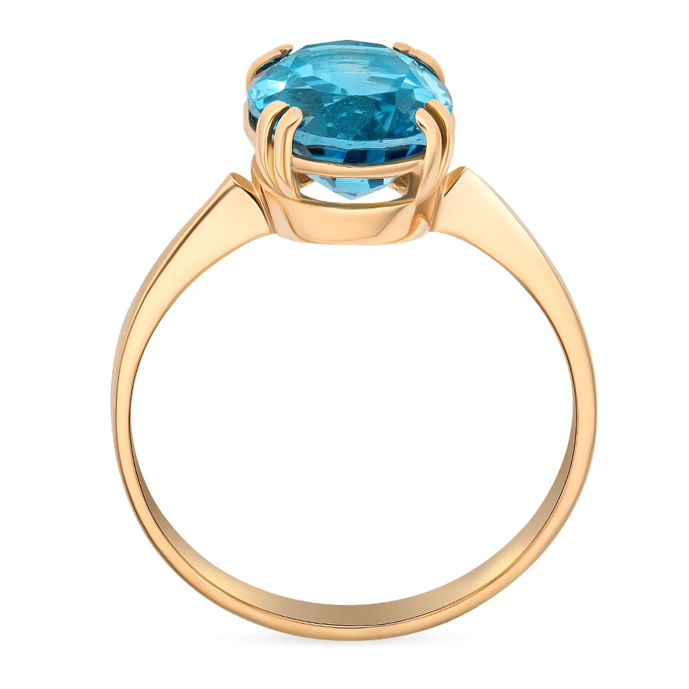 Кольцо с топазом из красного золота 585 пробы 3