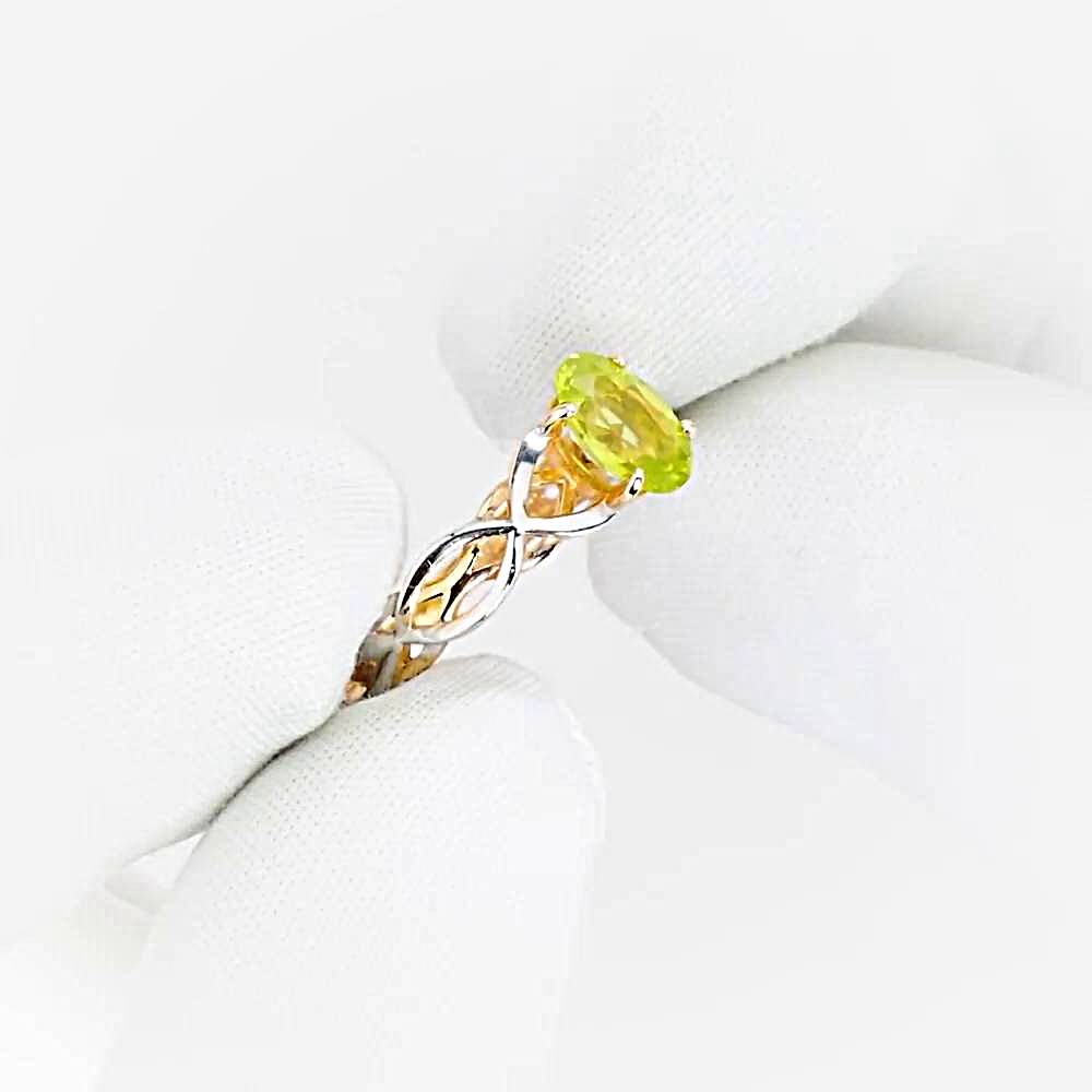 Кольцо с хризолитом из красного золота 375 пробы 1