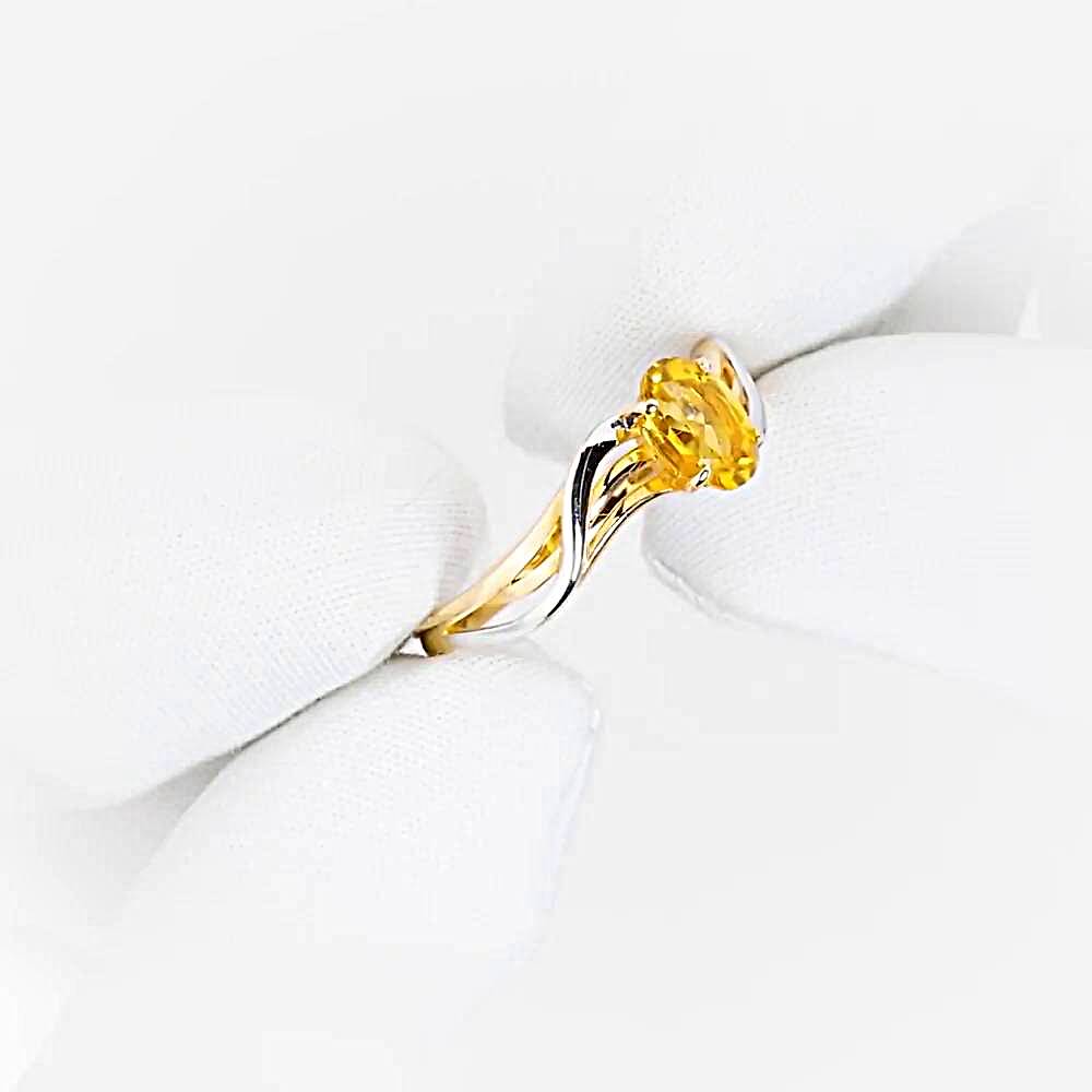 Кольцо с цитрином из красного золота 585 пробы 1