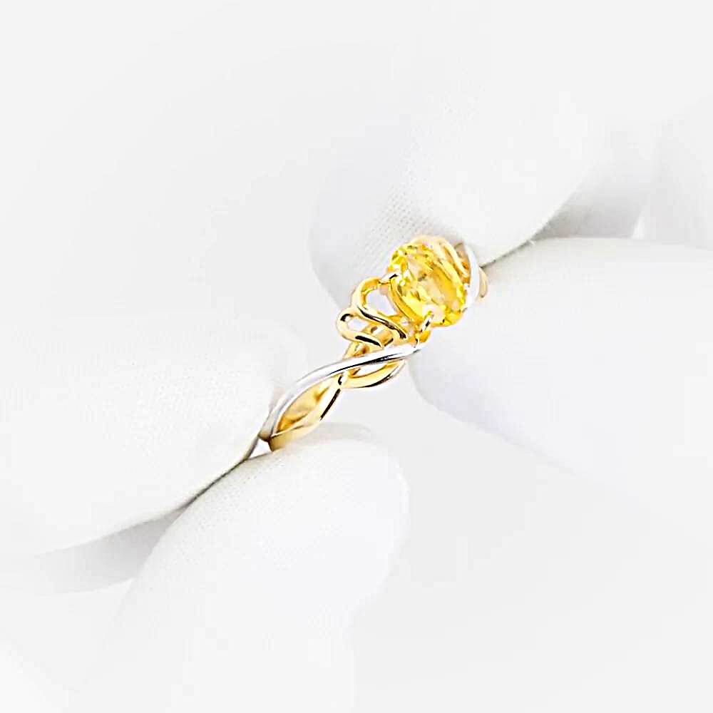 Кольцо с цитрином из красного золота 585 пробы 1