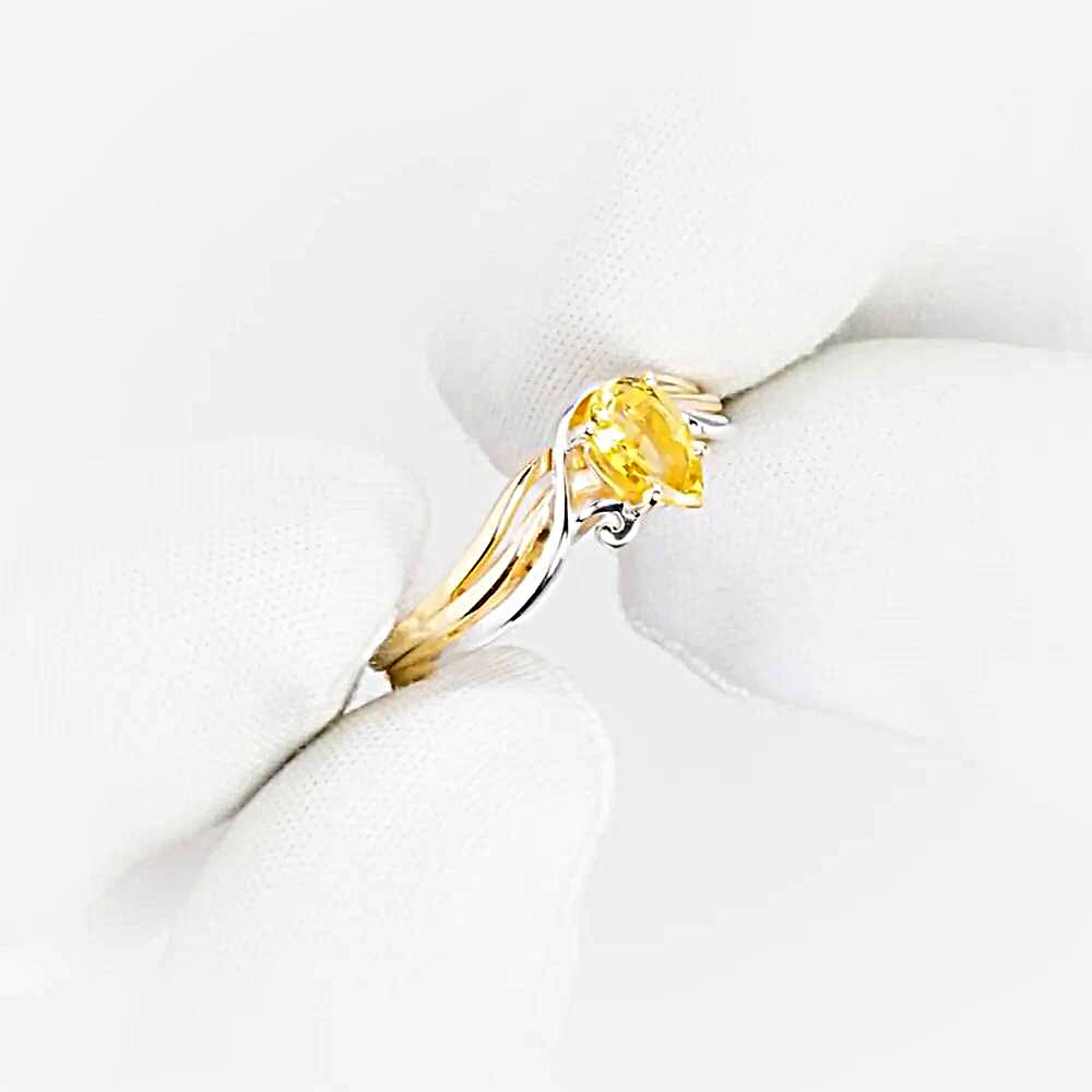 Кольцо с цитрином из красного золота 585 пробы 1