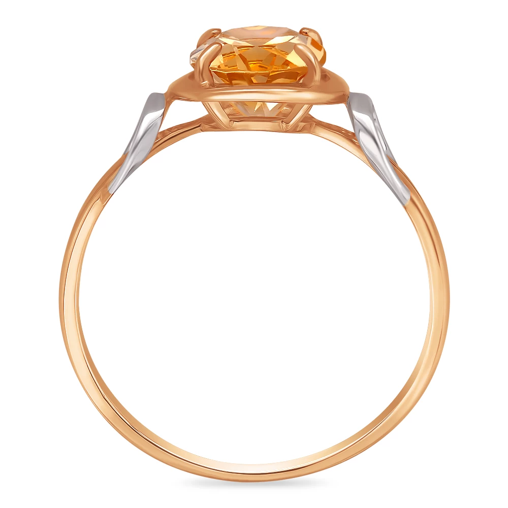 Кольцо с цитрином из красного золота 585 пробы Кольцо с цитрином из красного золота 585 пробы