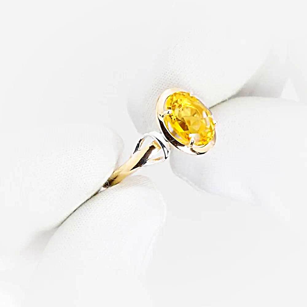 Кольцо с цитрином из красного золота 585 пробы 1