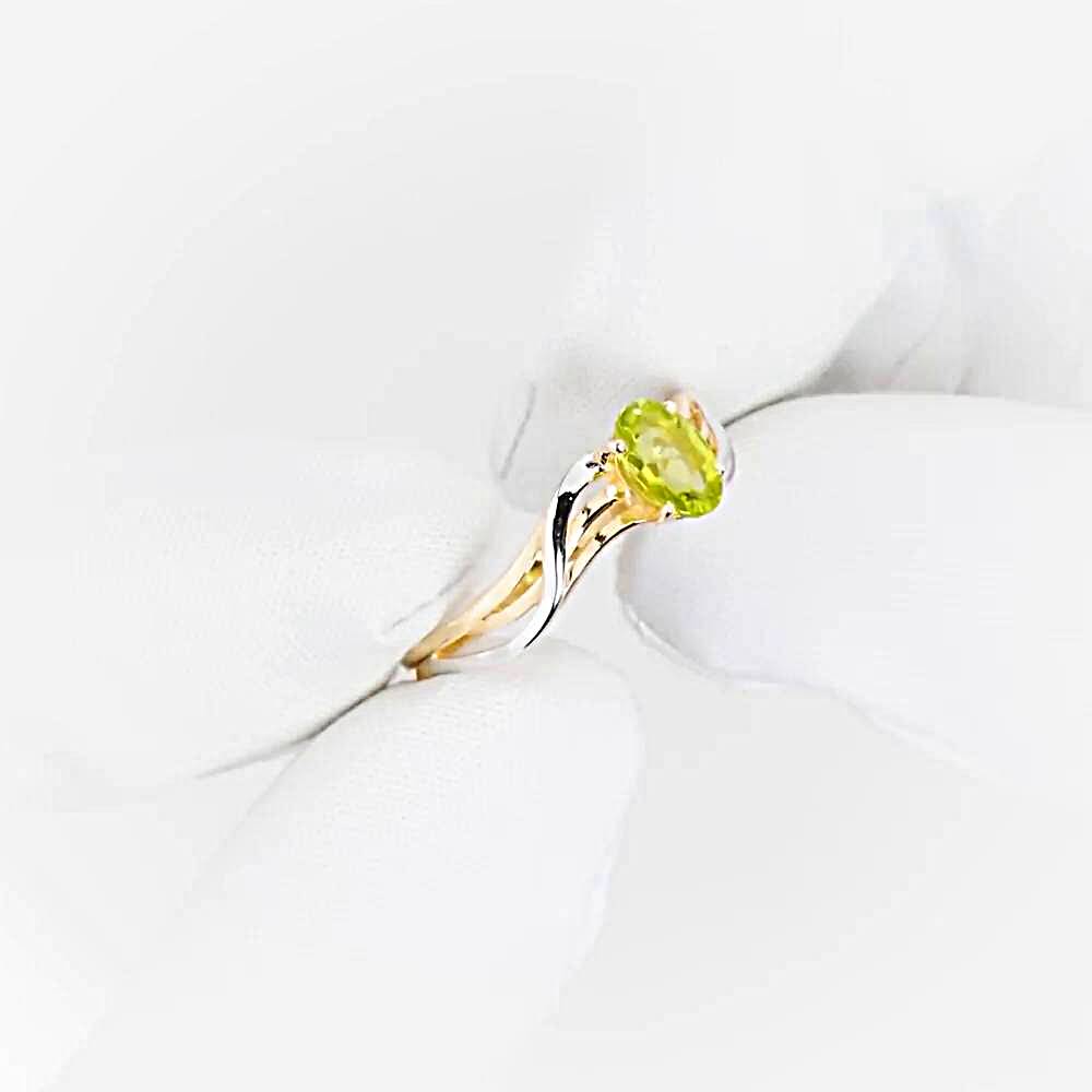 Кольцо с хризолитом из красного золота 585 пробы 1