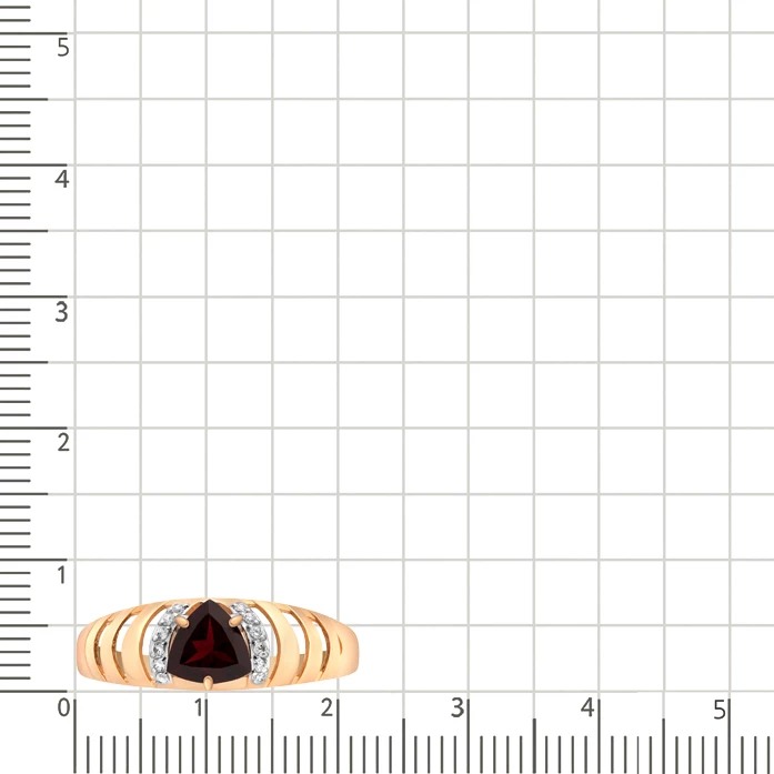 Кольцо с гранатами и фианитами из красного золота 585 пробы 3