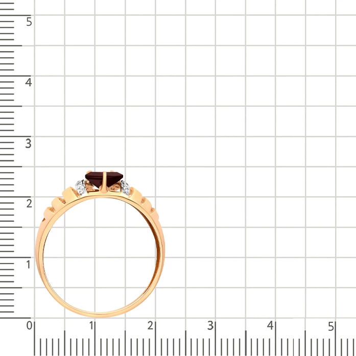 Кольцо с гранатами и фианитами из красного золота 585 пробы 4