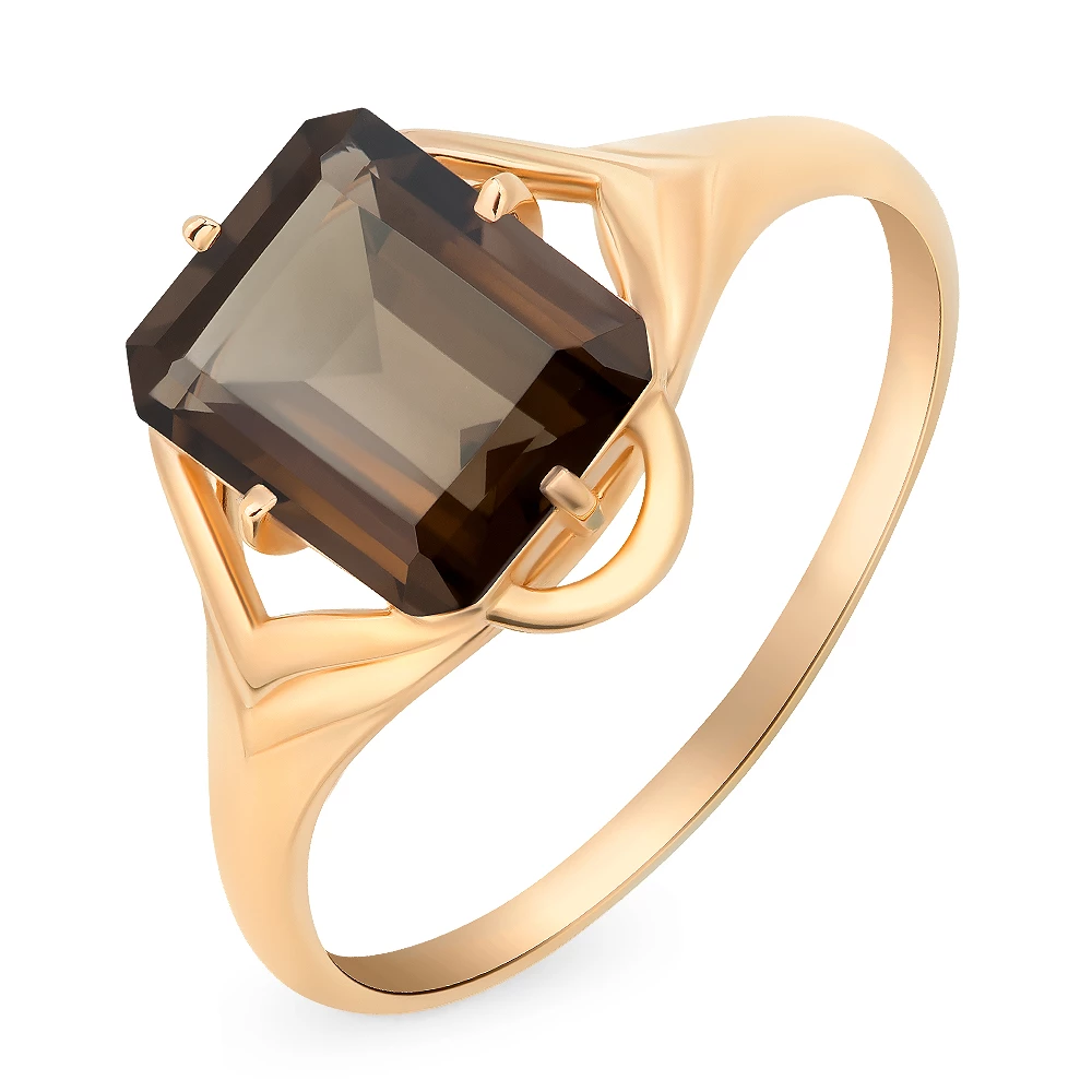 Кольцо с раух-топазом из красного золота 585 пробы Кольцо с раух-топазом из красного золота 585 пробы