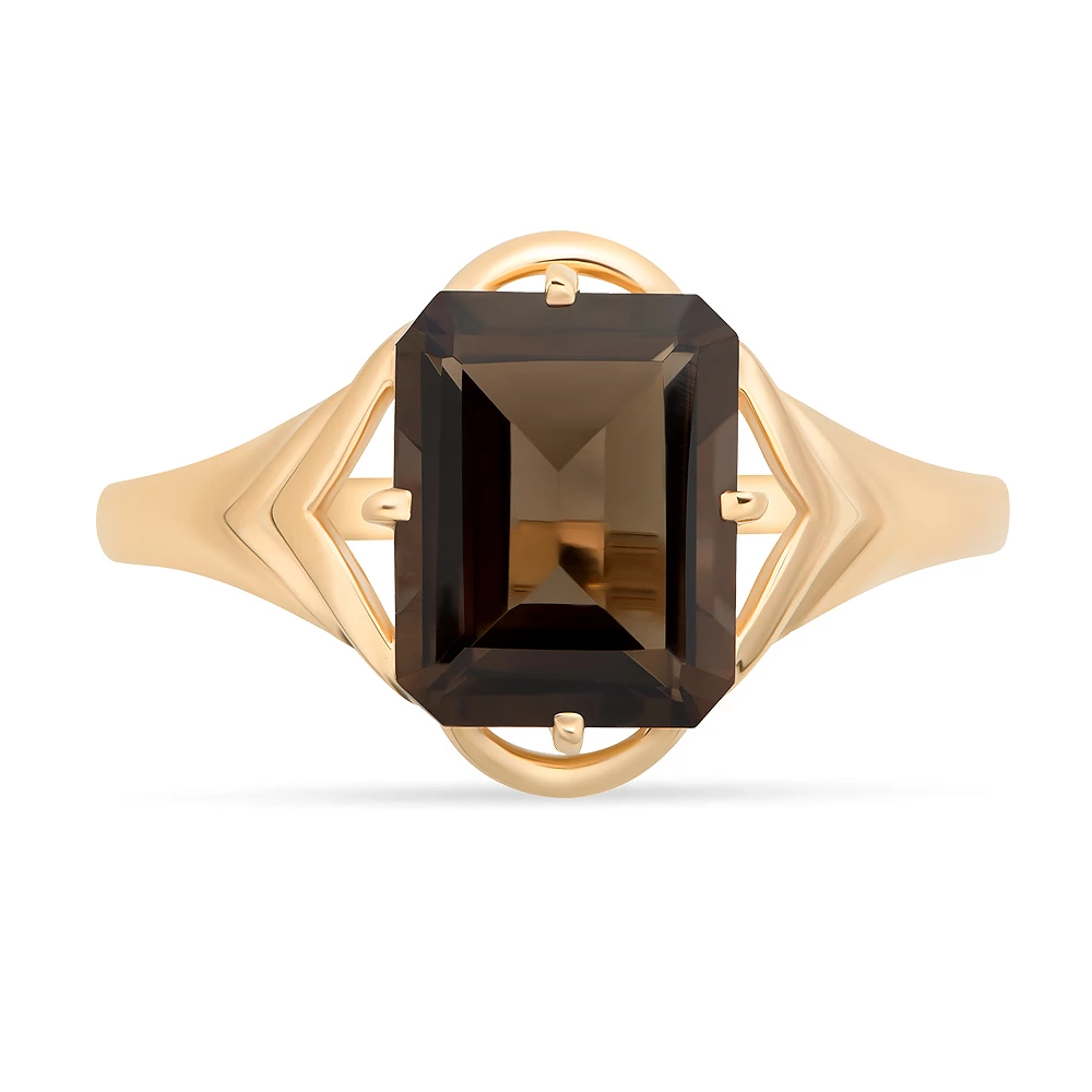 Кольцо с раух-топазом из красного золота 585 пробы Кольцо с раух-топазом из красного золота 585 пробы