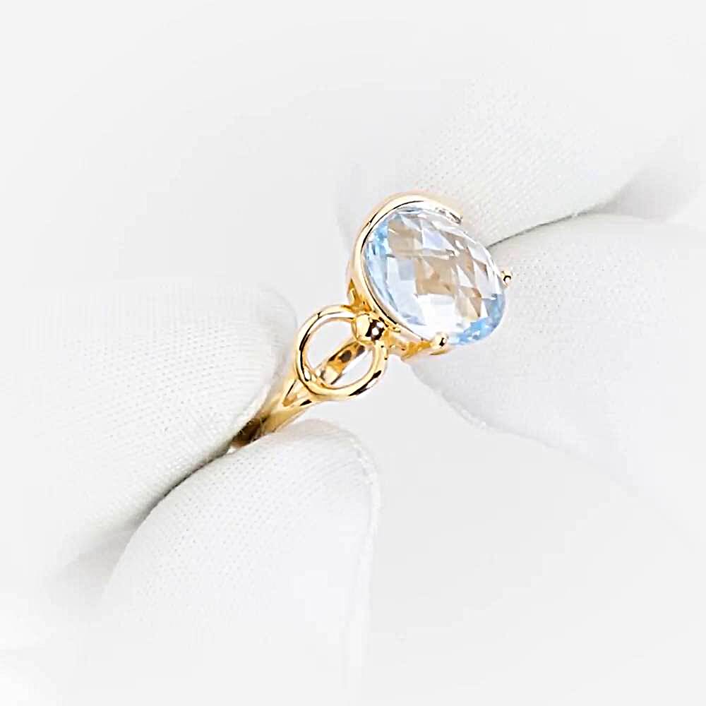 Кольцо с топазом из красного золота 585 пробы 1