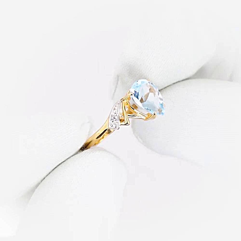 Кольцо с топазами и фианитами из красного золота 375 пробы 1