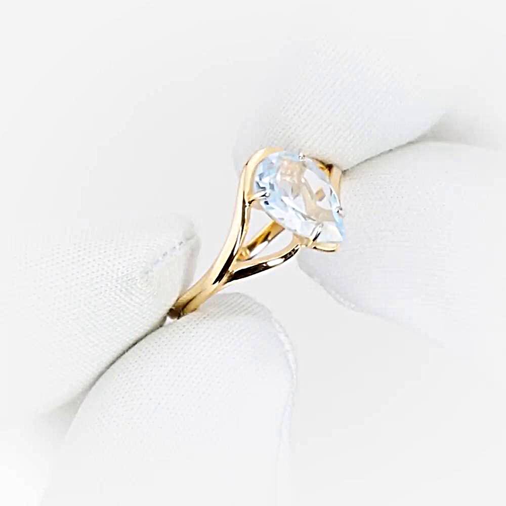 Кольцо с топазом из красного золота 585 пробы 1