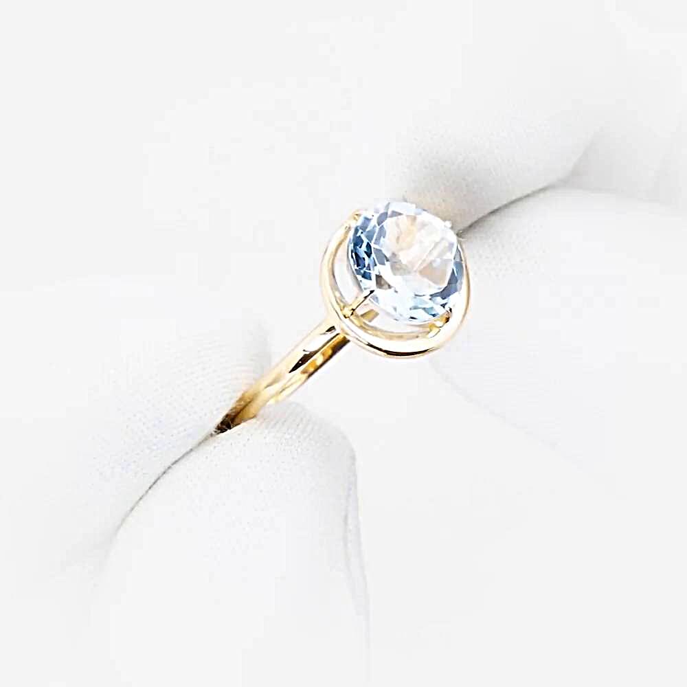 Кольцо с топазом из красного золота 585 пробы 1