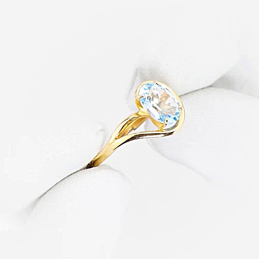 Кольцо с топазом из красного золота 585 пробы 1