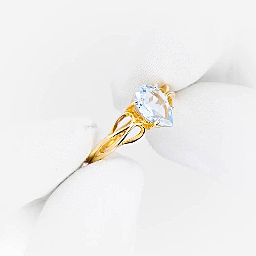 Кольцо с топазом из красного золота 585 пробы 1