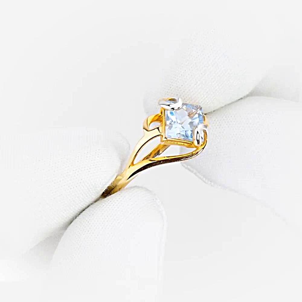 Кольцо с топазом из красного золота 585 пробы 1